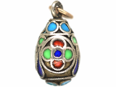 Russian Silver & Enamel Egg