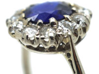 Edwardian Platinum, Diamond & Sapphire Cluster Ring