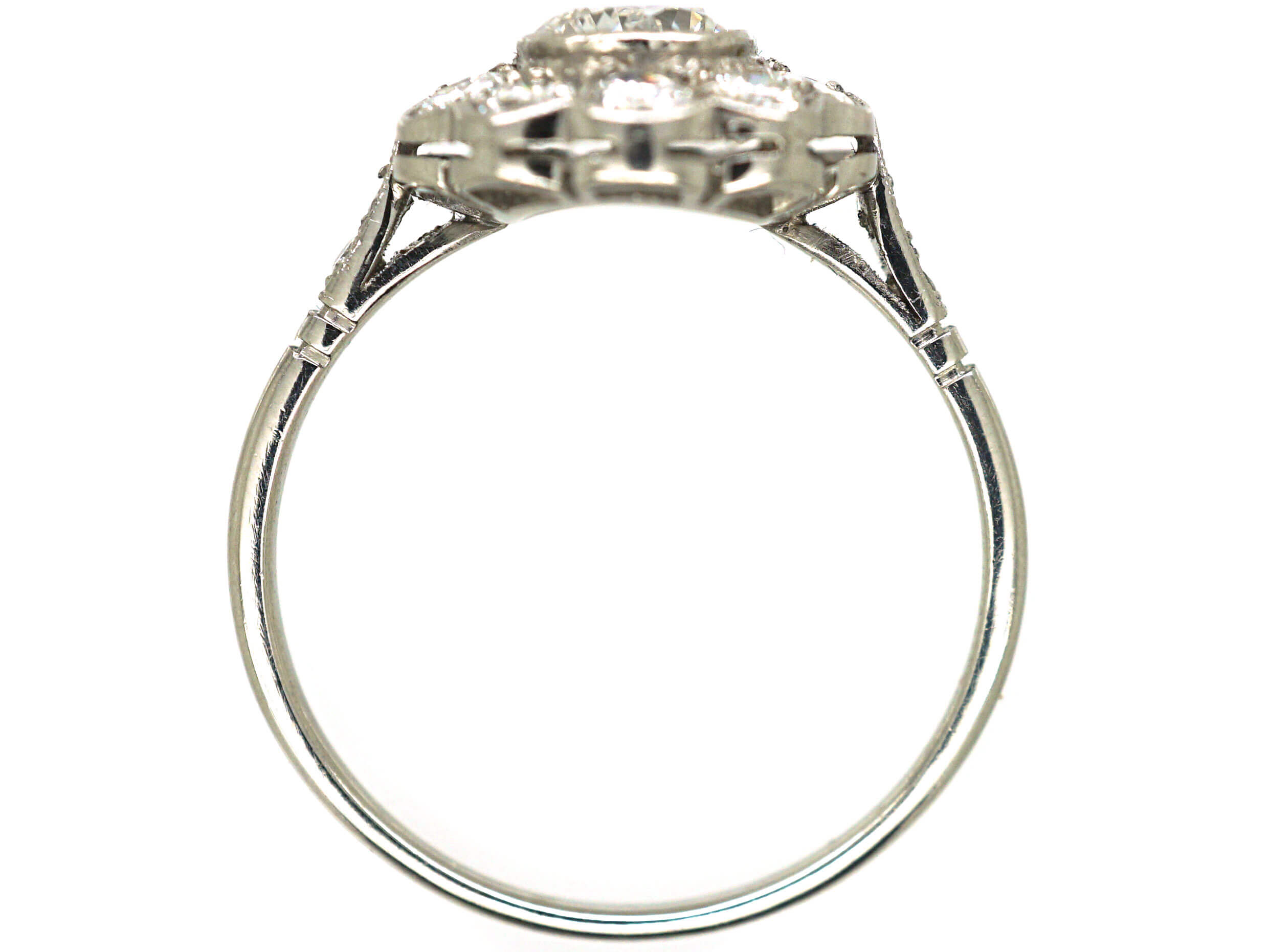 Platinum & Diamond Daisy Cluster Ring (508N) | The Antique Jewellery ...