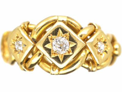Edwardian 18ct Gold & Diamond Knot Ring