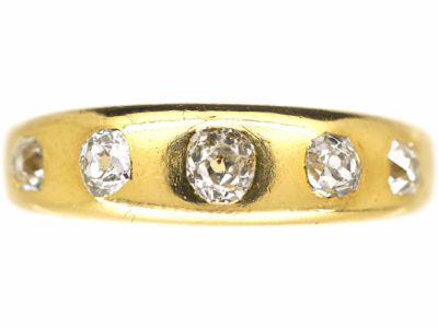 Victorian Five Stone Diamond Rub Over Set Ring