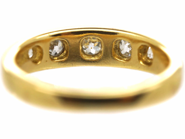 Victorian Five Stone Diamond Rub Over Set Ring