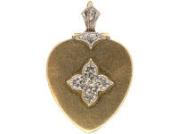 Art Deco 9ct Gold & Palladium Heart Shaped Locket
