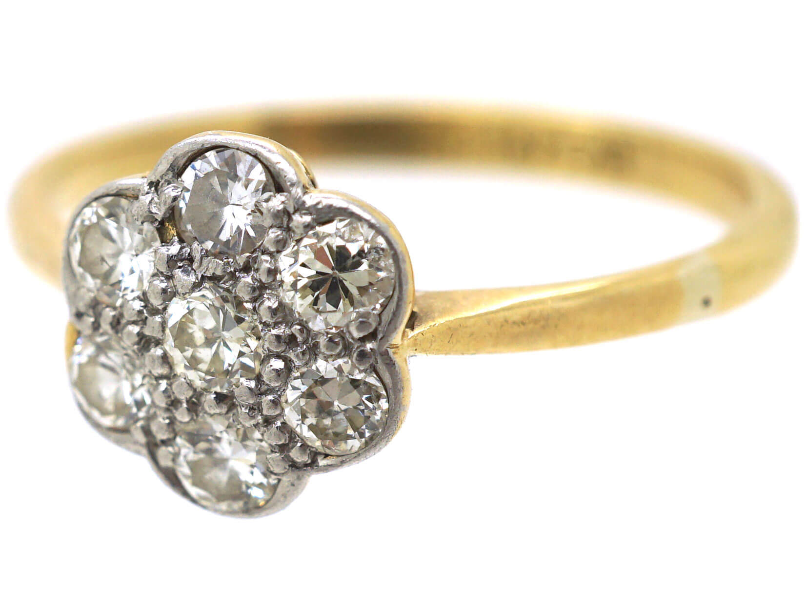 Edwardian 18ct Gold & Platinum, Diamond Cluster Ring (516N) | The ...
