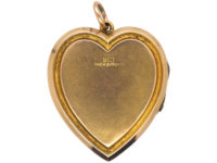 Edwardian 9ct Gold Back & Front Heart Shaped Locket with Twist motif