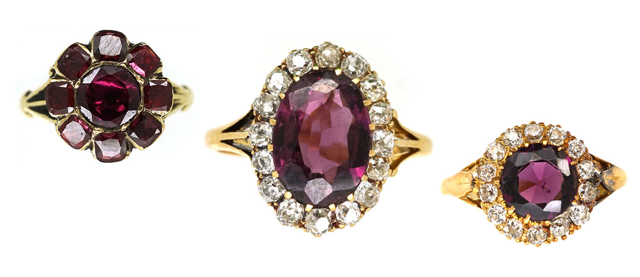 Antique garnet rings