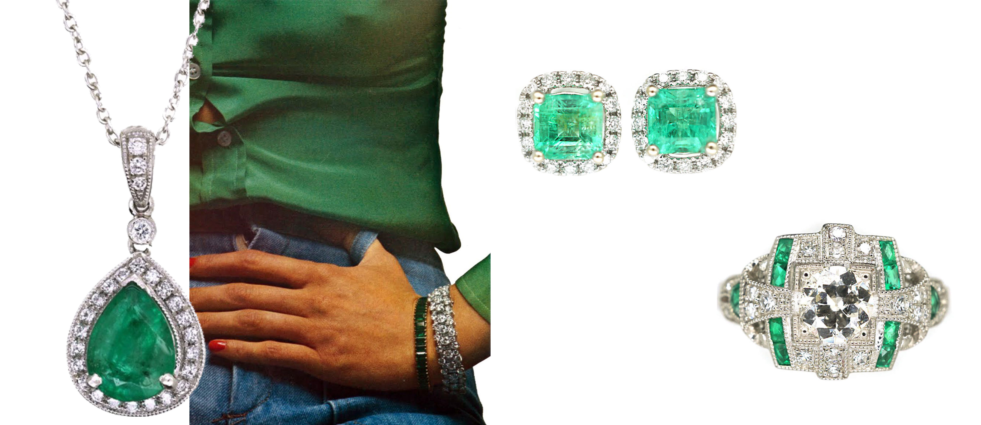 Antique emerald jewellery