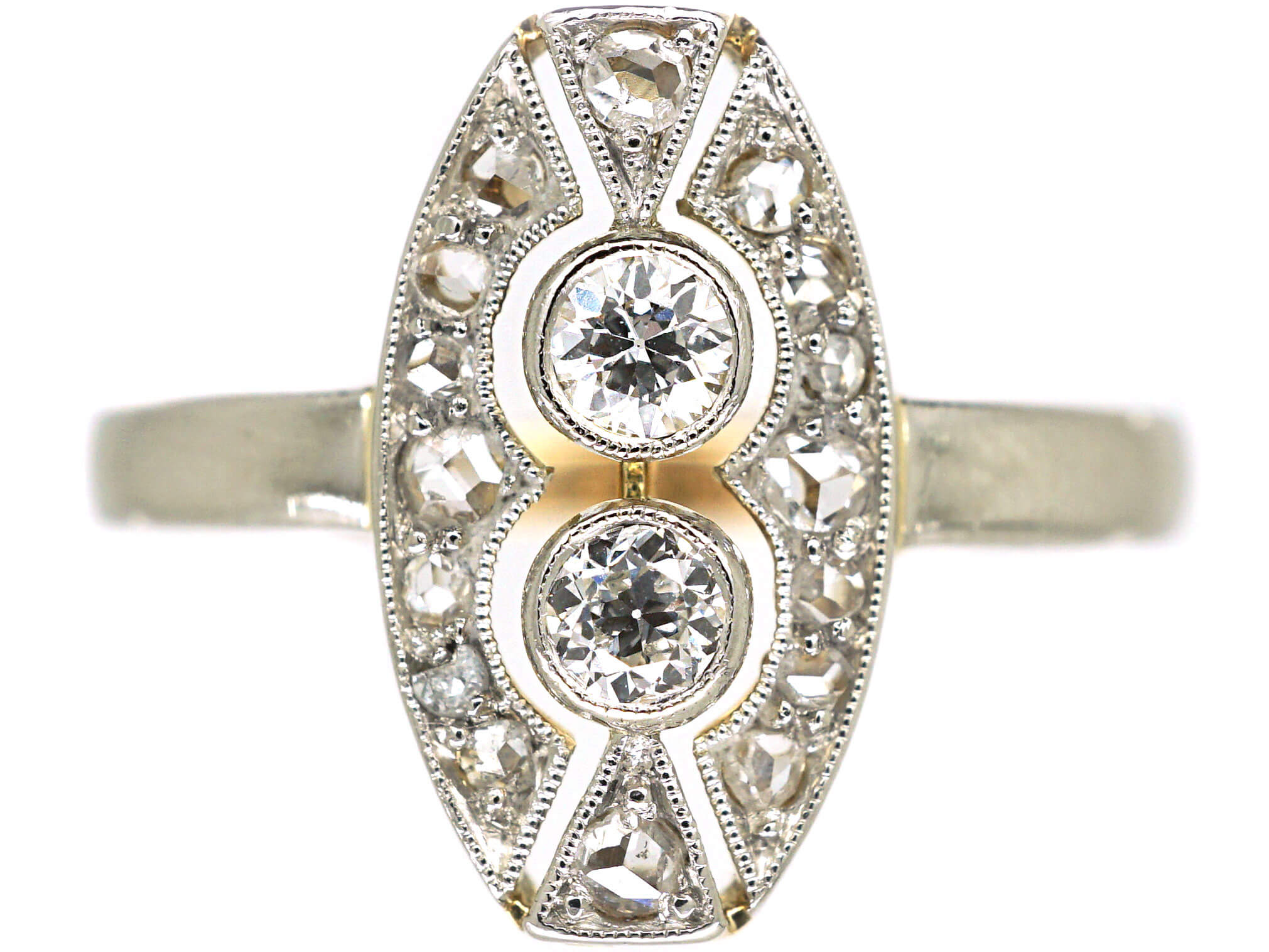 Art Deco 14ct Gold Diamond Ring 661n The Antique Jewellery Company