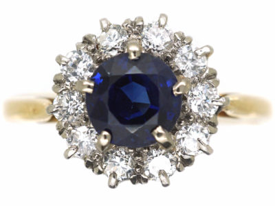 18ct Gold, Sapphire & Diamond Cluster Ring