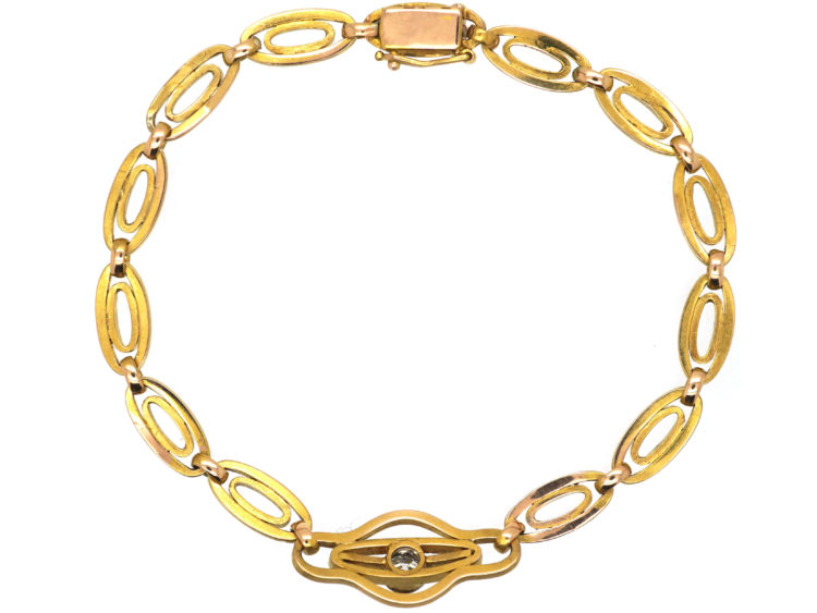 Art Deco 18ct Gold & Diamond Bracelet