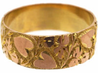 Edwardian 9ct Gold Wedding Band with Hearts Motif