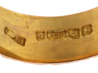 Edwardian 9ct Gold Wedding Band with Hearts Motif
