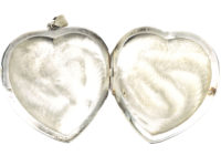 Large Silver Heart Shaped Locket