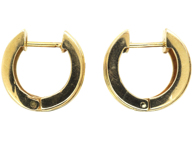 14ct Gold Hoop Earrings set with Rubies, Emeralds & Sapphires