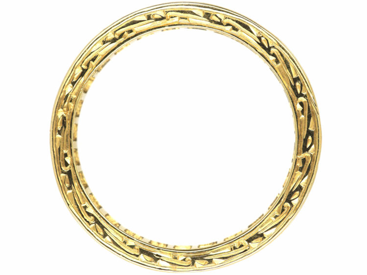 Art Deco 14ct Yellow Gold & Emerald Eternity Ring