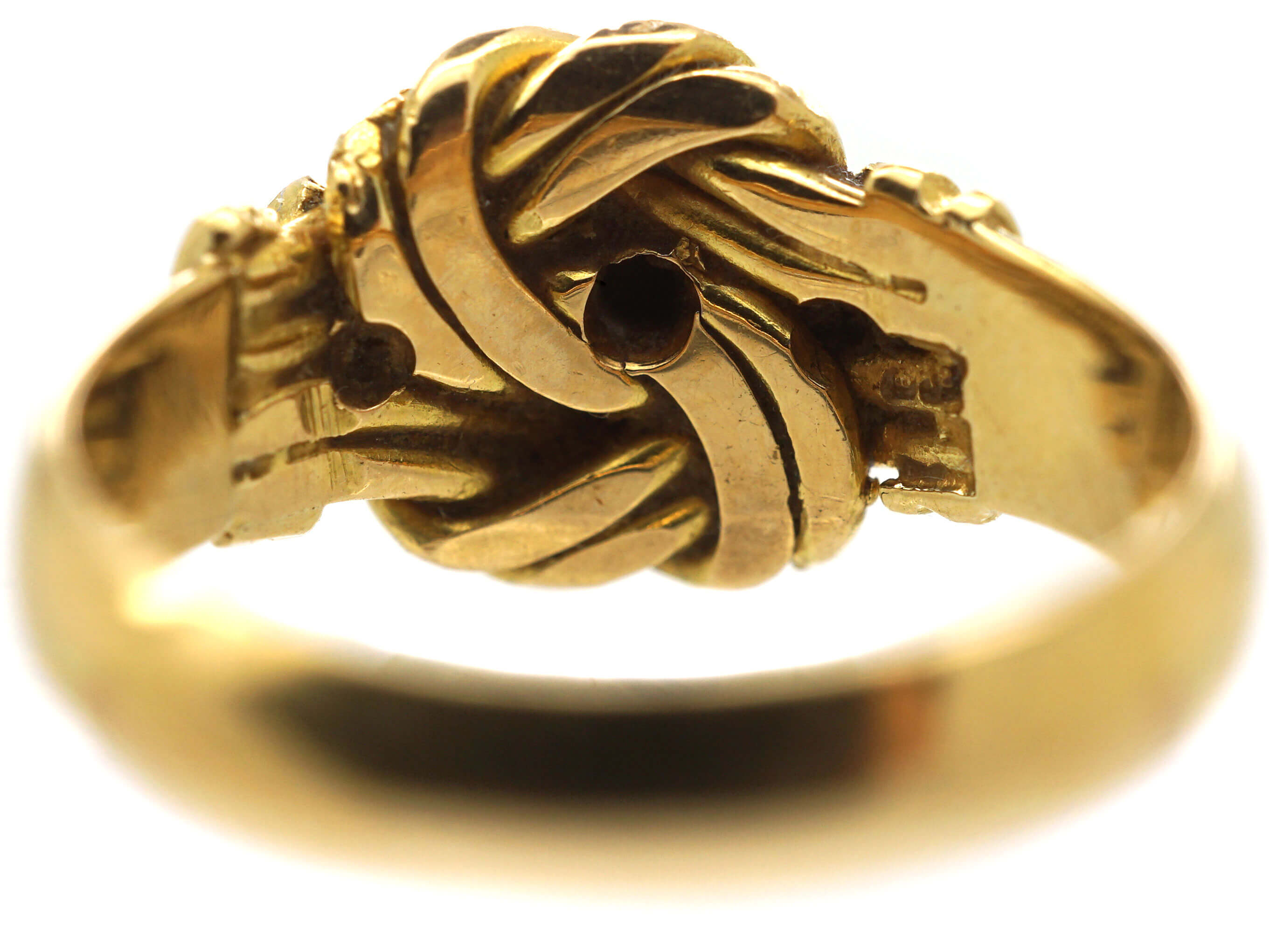 18ct Gold Knot Ring set with Three Diamonds (684N) The Antique