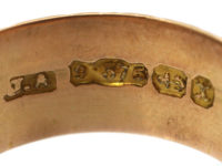 Victorian 9ct Gold Wide Wedding Band with Incised Detail