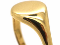 18ct Gold Plain Signet Ring by Charles Green & Sons