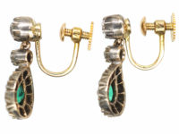 Edwardian Diamond & Emerald Drop Earrings