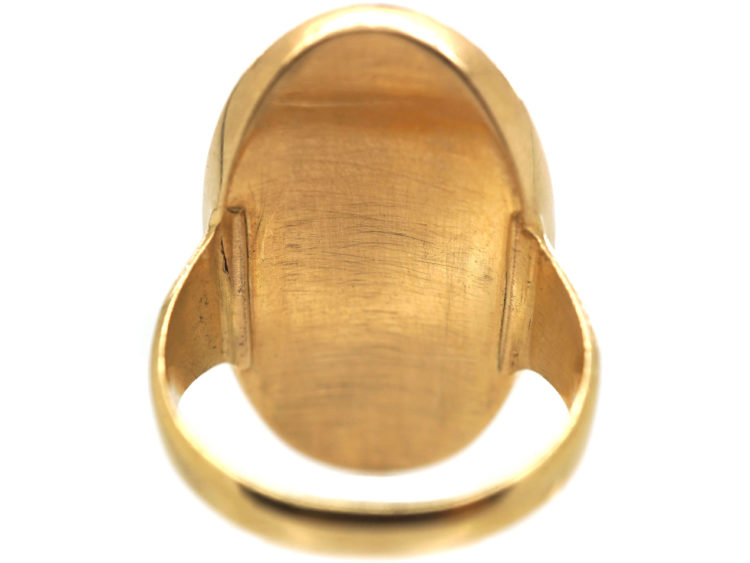 Georgian 9ct Gold Rose Diamond & Blue Glass Firmament Ring