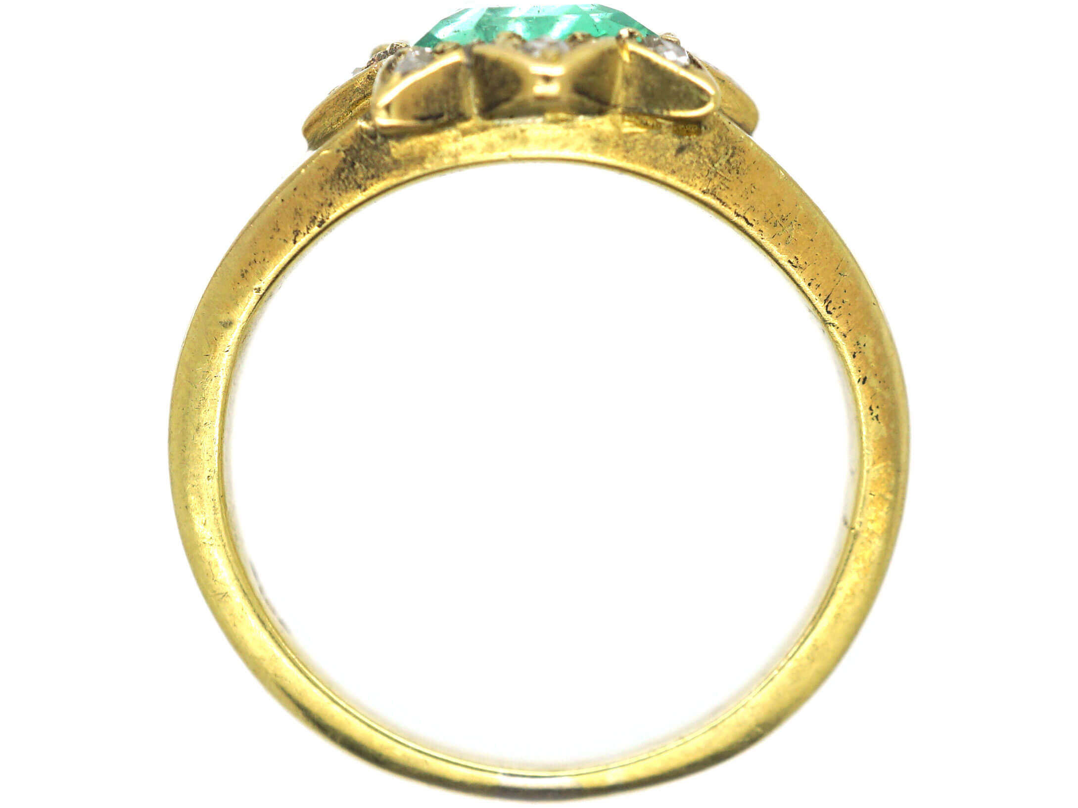 Victorian 18ct Gold, Emerald & Rose Diamond Cluster Ring (417N) | The ...