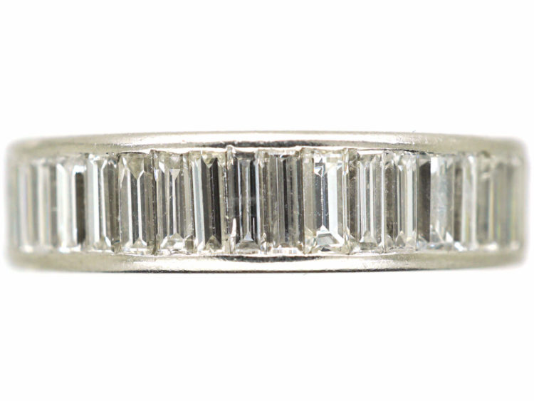 18ct White Gold Wide Baguette Diamond Eternity Ring