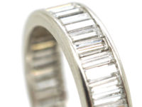 18ct White Gold Wide Baguette Diamond Eternity Ring