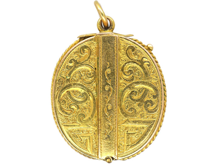 Victorian 15ct Gold Locket with Buckle Motif