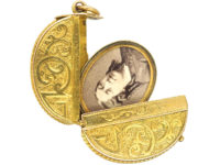 Victorian 15ct Gold Locket with Buckle Motif