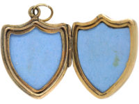 Victorian Forget Me Not Shield Shaped Locket