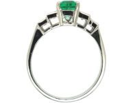 Platinum, Emerald & Diamond Five Stone Ring
