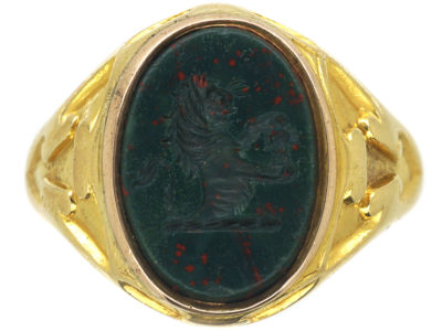 Victorian 18ct Gold & Bloodstone Signet Ring