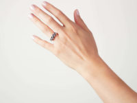 Victorian 18ct Gold, Sapphire & Diamond Chequerboard Ring