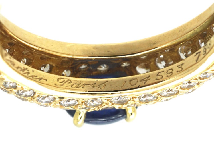 French 18ct Gold Sapphire & Diamond Ring by Cartier
