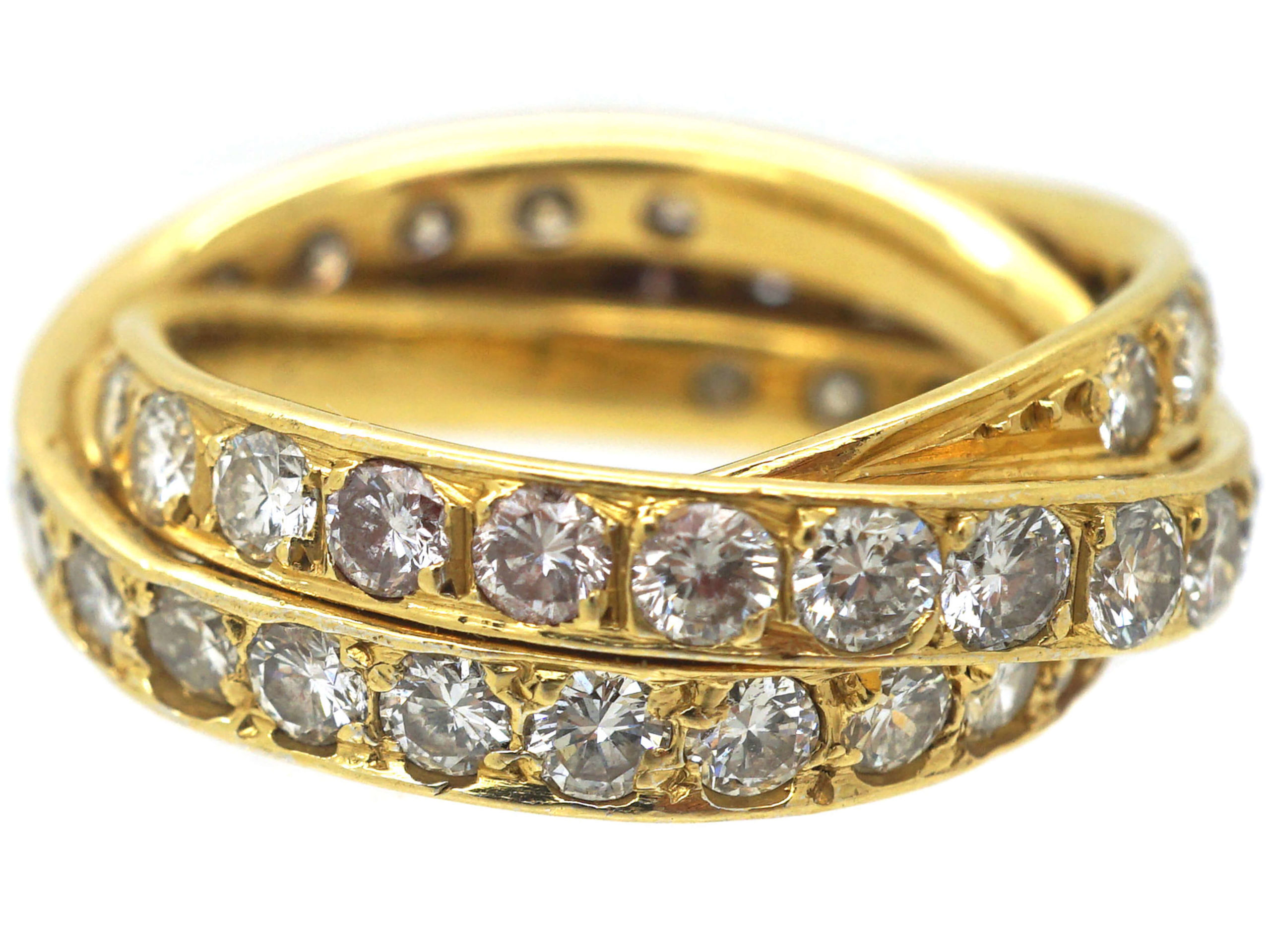 18ct Gold & Diamond Triple Band Ring (853N) | The Antique Jewellery Company