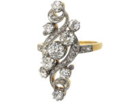 Art Nouveau 18ct Gold & Platinum Diamond Twist Ring