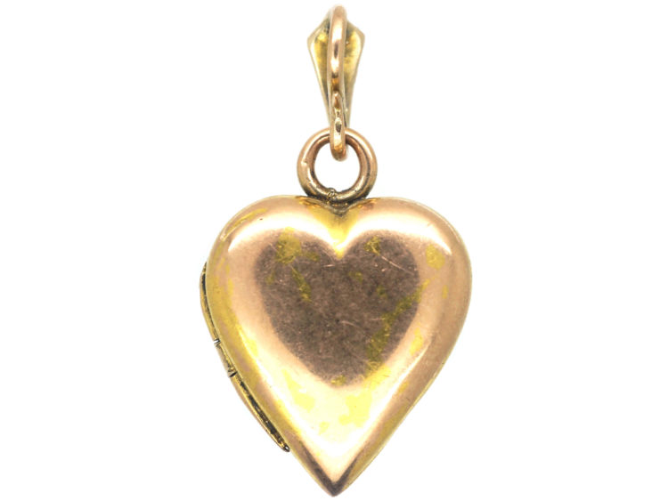Edwardian 15ct White & Yellow Gold Heart Shaped Locket Set with Natural Split Pearls in a Grape Design
