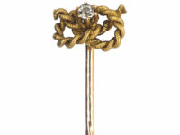 Victorian 15ct Gold Stafford Knot Tie Pin set with a Diamond