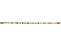 Edwardian 18ct Gold Bracelet with Gemstones that Spell Dearest