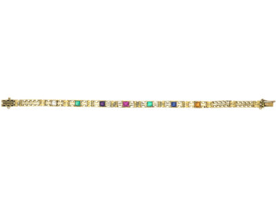 Edwardian 18ct Gold Bracelet with Gemstones that Spell Dearest