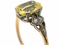 Edwardian 14ct Gold, Yellow Sapphire & Diamond Ring