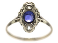 Art Deco Platinum, Sapphire & Diamond Ring