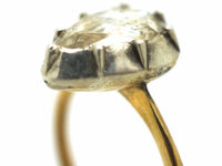 18ct Gold & Silver Pear Shaped Large Rose Diamond Ring