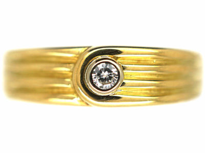 18ct Gold Buckle Ring set with a Diamond