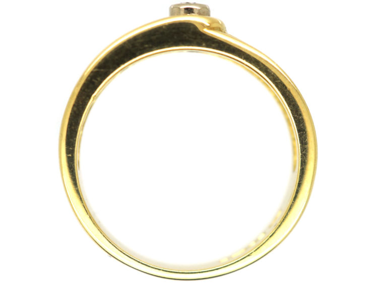 18ct Gold Buckle Ring set with a Diamond