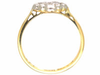 Edwardian 18ct Gold & Platinum, Diamond Shaped Cluster Ring set with Diamonds