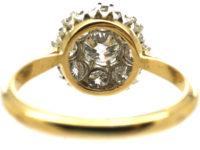 18ct Gold & Platinum Diamond Cluster Ring