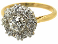 18ct Gold & Platinum Diamond Cluster Ring