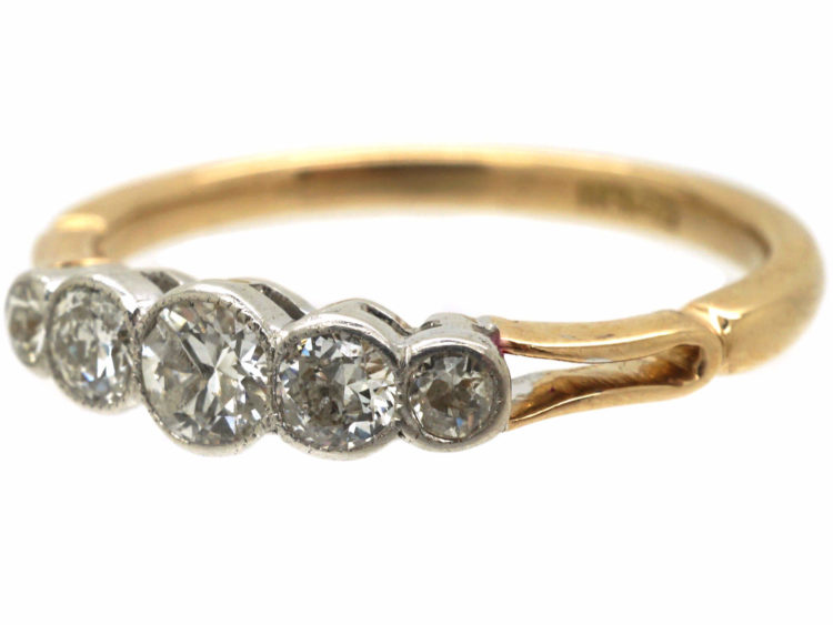 Edwardian 18ct Gold Five Stone Diamond Ring