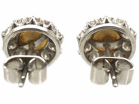 18ct White Gold, Pearl & Diamond Cluster Earrings